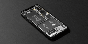 Picture of iPhone's battery, back cover opened