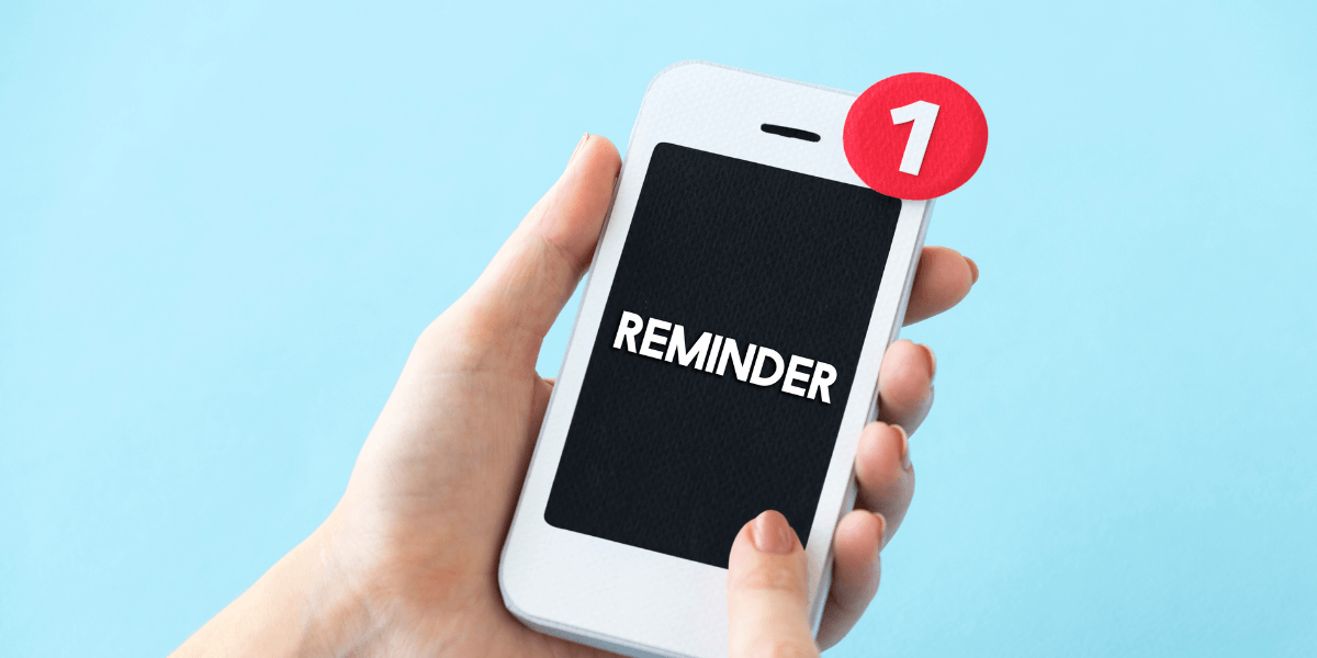 picture of smart phone that giving alert